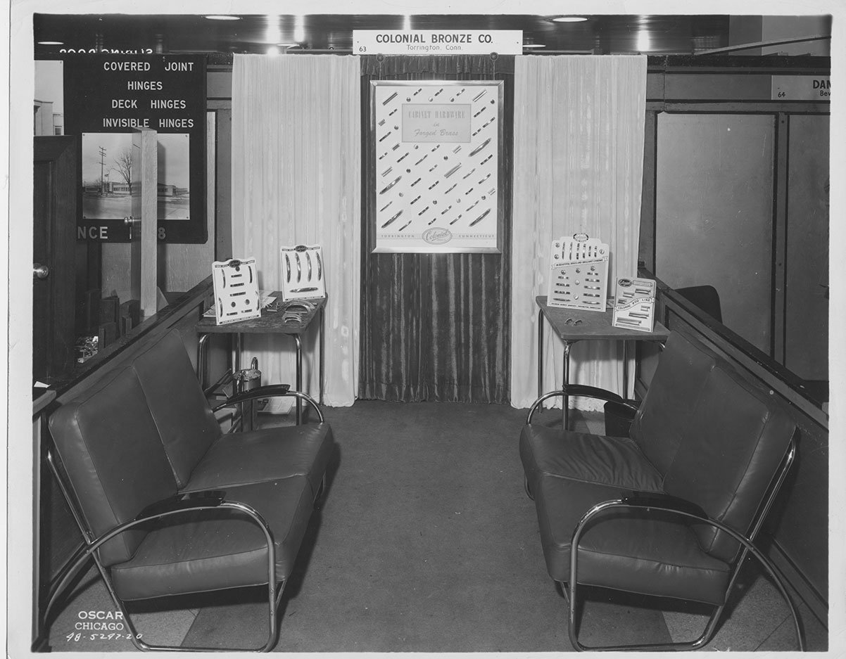 Colonial Bronze tradeshow booth in the 1940's