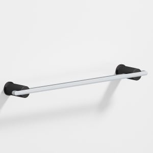 Colonial Bronze Series 42 Towel Bar 22a in Satin Black with Polished Chrome (19x26)