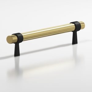 Colonial Bronze 1302 Series 23a in Matte Satin Black with Antique Brass (M19X5)
