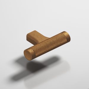 Colonial Bronze 1340 Micro Coined T Pull in Distressed Light Statuary Bronze (D20)