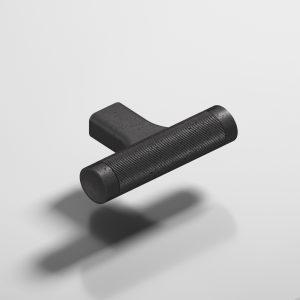 Colonial Bronze 1340 Micro Coined T Pull in Distressed Satin Black (D19)