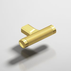 Colonial Bronze 1340 Micro Coined T Pull in Unlacquered Polished Brass (3A)